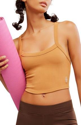 Free People FP Movement All Clear Rib Crop Camisole in Camel at Nordstrom Rack, Size X-Small/small