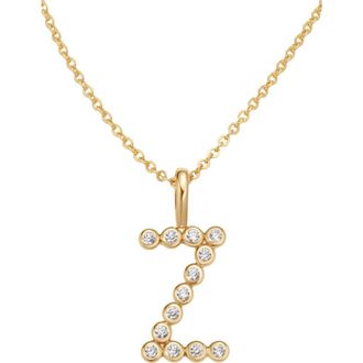 Made by Mary CZ Poppy Initial Necklace in Gold Vermeil Initial Z at Nordstrom
