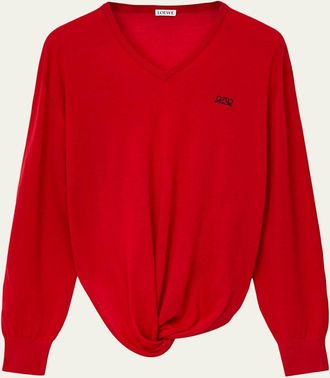 Loewe Draped V-Neck Sweater