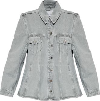 Ganni Denim Shirt - Dames - Spijkerjassen - Grijs - S - Denim - Jassen