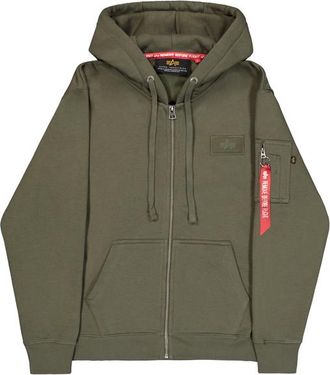 Alpha Industries Alpha Industries Mens Backprint Zip Hoodie - Olive - Size X-Large