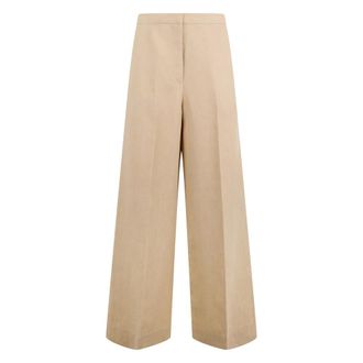 Fabiana Filippi Wide Trousers, female, Beige, Size: XS High-waist Wide-leg Trousers