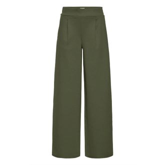 Ichi Pantaloni Verde Fucile Stile Straight-Leg - - Trousers - Donna - Verde - L