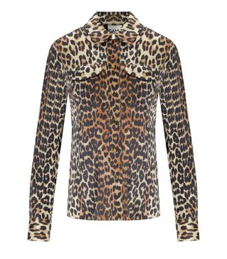 Ganni Animalier Satin Shirt