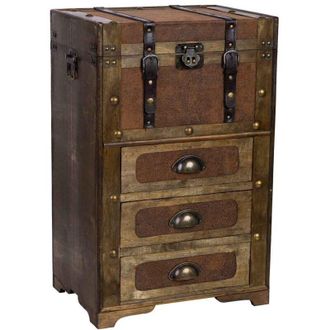 Wanderlust Deco Wanderlust Deco - Ba&uacute;l De Madera Marr&oacute;n 41x30x64