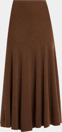 Ulla Johnson Azaria Pleated Merino Wool Midi Skirt