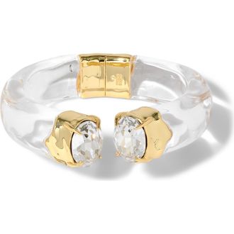 Alexis Bittar Bonbon Crystal Lucite Hinged Bracelet in Gold at Nordstrom