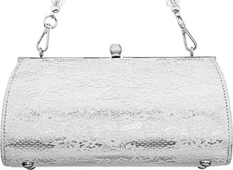 Nina Womens Audra Vintage Style Satchel With Crystal Lucite Handle In Silver