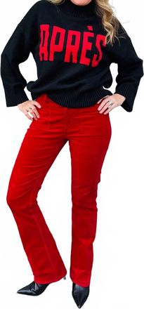 Sanctuary Apres Intarsia Mock Sweatshirt In Black/mars Red