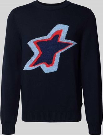 Paul Smith Strickpullover mit gerippten Abschlüssen in Marine, Größe XXL