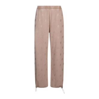 Liu Jo Pantalone in jersey d&eacute;lav&eacute; con strass - female - Liu Jo - Sweatpants - Beige - XS - Trousers