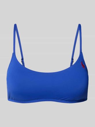 Polo Ralph Lauren Bikini-Oberteil mit Logo-Stitching in Royal, Gr&ouml;&szlig;e XS
