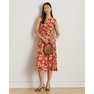 Ralph Lauren Mouwloze midi-jurk met bloemenprint en ronde hals