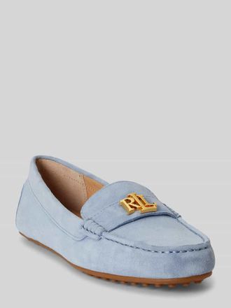 Lauren Ralph Lauren Slipper aus echtem Veloursleder in Hellblau, Gr&ouml;&szlig;e 37,5