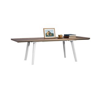 Dmora Dmora - Mesa De Jard&iacute;n Quispamsis, Base De Picnic, Mesa De Comedor De Jard&iacute;n, Banco Multiusos Para Exterior, 162x101 H77 Cm, Blanco Y Gris Topo