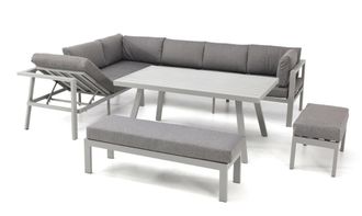 DCB Garden Conjunto de comedor de jard&iacute;n 9 plazas de aluminio