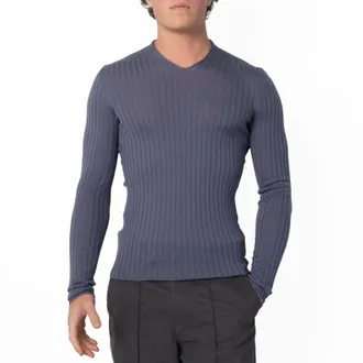 Ferragamo V-Neck Wool Knit Sweater, Size Medium