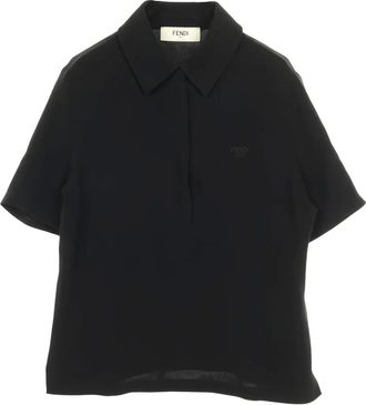 Fendi 10s logo-detail short-sleeve polo shirt - Black