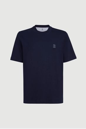 Brunello Cucinelli BRANDED COTTON T SHIRT Size: XXL, colour: BLACK