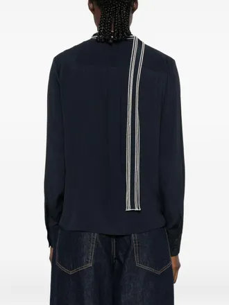 Fabiana Filippi Striped High-Neck Shirt - Navy