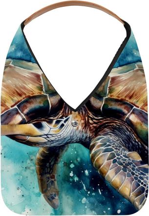 Generic Sea Turtle Reusable Lightweight Grocery Bags - Foldable Into Compact Pouch, Washable & Sturdy, Multipurpose for Shopping and Travel