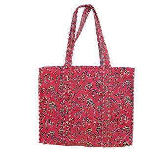 Generic Leopard Print Cotton Quilted Tote Bag - Lightweight Beach & Grocery Shoulder Bag for Women Everyday Use