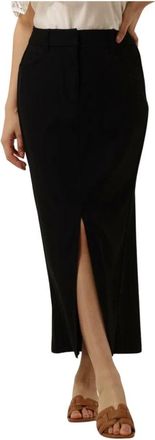Copenhagen Muse Zwarte Midi Rok - Dames - Midirokken - Zwart - S - Polyester - Rokken