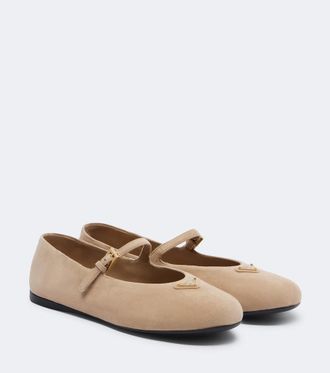 Prada Suede Mary Jane flats