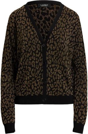 Ralph Lauren Animalier Lurex Cardigan - Dames - Vesten - Zwart - M - Truien & Vesten
