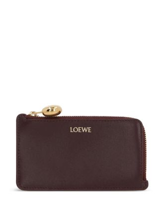Loewe engraved-anagram card holder - Red