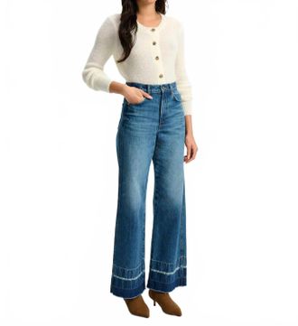 Veronica Beard Taylor High Rise Wide Leg Jean In City Blast