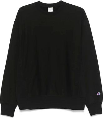 Champion Sweatshirts, male, Black, Size: XL Iconic Crewneck Sweatshirt with Reverse Weave