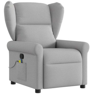 vidaXL Sill&oacute;n De Masaje Reclinable De Tela Gris Nube Vidaxl