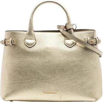 Burberry Pre-owned Banner Tote Bag - Dames - Vintage Shopper - Geel - ONE Size - Leer - Vintage