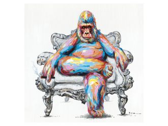 Schubiger M&ouml;bel Bild Bunter Gorilla im Sessel 1