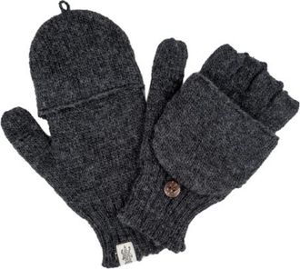 Nirvanna Designs Bryant Fingerless Gloves w/ Flap in Charcoal at Nordstrom
