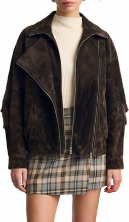 Avec Les Filles Layered Oversize Suede Jacket in Wood at Nordstrom, Size X-Large