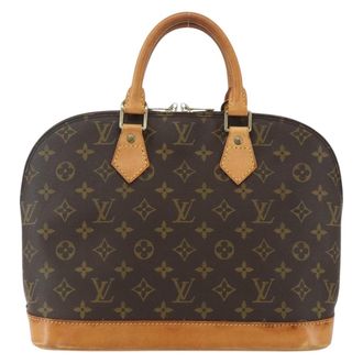 Louis Vuitton Alma Handbag Monogram Canvas Brown Canvas Handbag (Pre-Owned)