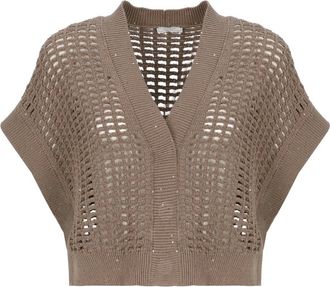 PESERICO Truien & Vesten, Dames, Bruin, M, Katoen, Peserico Sweaters Bruin