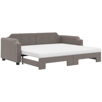 vidaXL Vidaxl - Sof&aacute; Cama Nido Con Colch&oacute;n Tela Gris Taupe 100x200 Cm