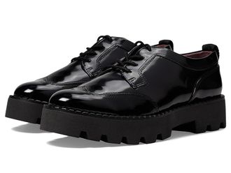 Franco Sarto L-Balinoxfrd Oxfords Womens Flat Shoes Black Synthetic : 6.5 M, Leather/Synthetic