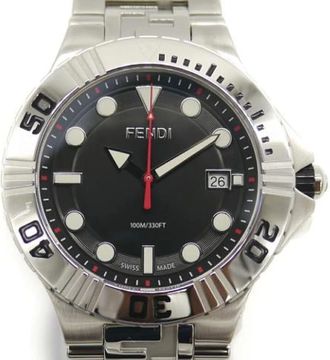 Fendi Pre-owned Watches, male, Black, Size: ONE SIZE Pre-owned Stainless Steel Watch