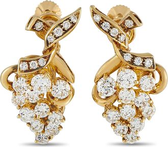 Luxury Bazaar 18K Yellow Gold 2.76ct Diamond Cluster Earrings MF17-100826