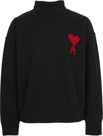 Ami Turtleneck Knitwear T-Shirt Black UKS839-018-009