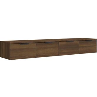 vidaXL Vidaxl - Armarios De Pared 2 Uds Contrachapada Marr&oacute;n Roble 68x30x20 Cm