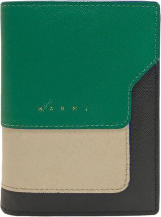 Marni Black Green White Leather Wallet (Bi-Fold) (Pre-Owned)