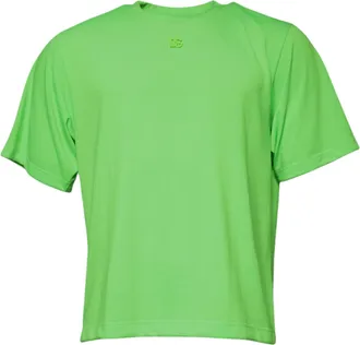 Dolce & Gabbana Mens Green Logo Polyester Crew Neck T-Shirt
