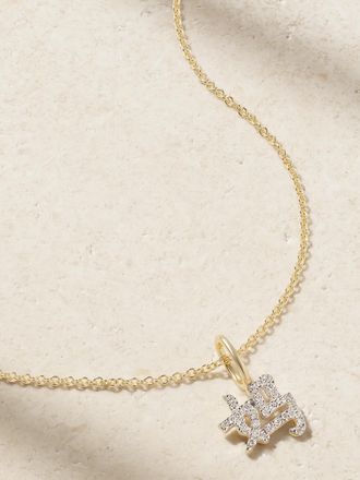 Stone and Strand Collana In Oro 14 Carati Con Diamanti