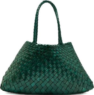 Dragon Diffusion Santa Croce woven braided tote bag - Green