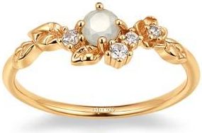 Made by Mary Lumi Flora Ring in Gold Vermeil /Moonstone at Nordstrom, Size 10